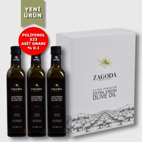 Zagoda Artisan Natürel Sızma Zeytinyağı 3 Adet 500 ml Yeni Ürün