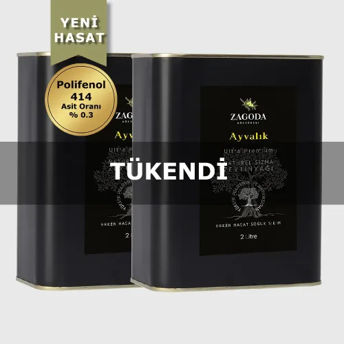 Zagoda Ayvalık Natürel Sızma Zeytinyağı 2 Adet 2 Litre Teneke 2024 Yılı En Erken Hasat